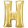 Anagram 32 in. Letter H Gold Supershape Foil Balloon 78405